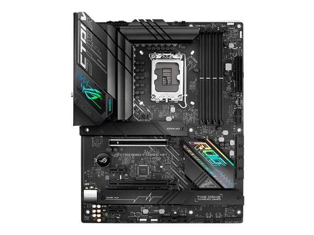 ASUS ROG STRIX B660-F GAMING WIFI - Motherboard - ATX - LGA1700 Socket - B660 Chipset - USB 3.2 Gen 1, USB 3.2 Gen 2, USB-C 3.2 Gen 2x2, USB-C 3.2 Gen 1 - 2.5 Gigabit LAN, Wi-Fi 6, Bluetooth - onboard graphics (CPU required) - HD Audio (8-channel)
