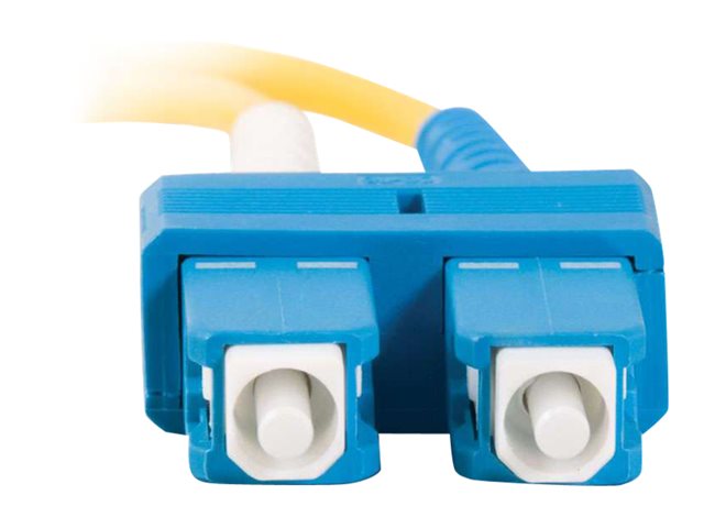 C2G SC-SC 9/125 OS1 Duplex Singlemode PVC Fiber Optic Cable (LSZH) - Patch cable - SC single-mode (M) to SC single-mode (M) - 1 m - 1 m - fibre optic - duplex - 9 / 125 micron - OS1 - halogen-free - yellow