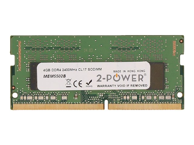 2-Power - DDR4 - module - 4 GB - SO-DIMM 260-pin - 2400 MHz / PC4-19200 - CL17 - 1.2 V - unbuffered - non-ECC - for ThinkCentre M910, ThinkPad E48X, E58X, L380, L380 Yoga, P52s, T480, T580, V330-14, V330-15