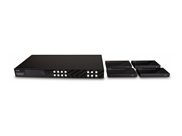 LINDY - transmitter + 4 receivers - video/audio/infrared/serial extender - HDBaseT