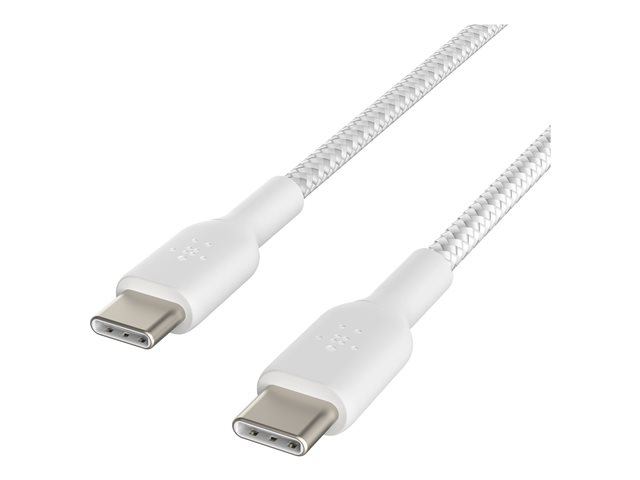 USB-C TO USB-C BRAIDED PVC WHITE 1M TWIN PACK
