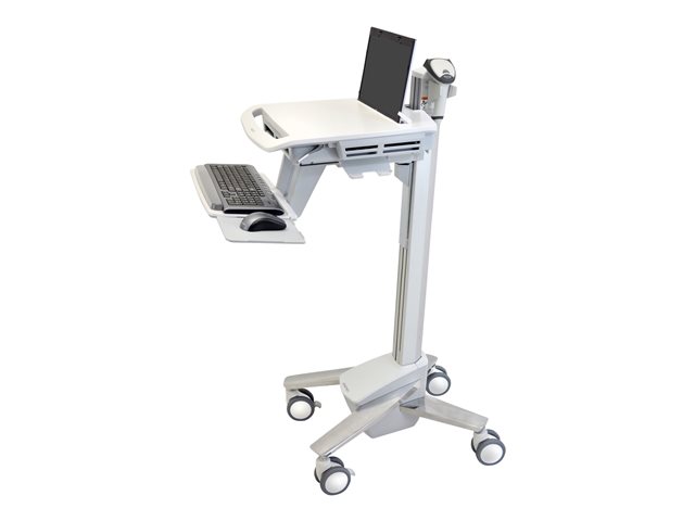 Ergotron StyleView EMR Laptop Cart, SV40 - Cart for notebook / keyboard / mouse - plastic, aluminium, zinc-plated steel - grey, white, polished aluminium - screen size: up to 17.3"