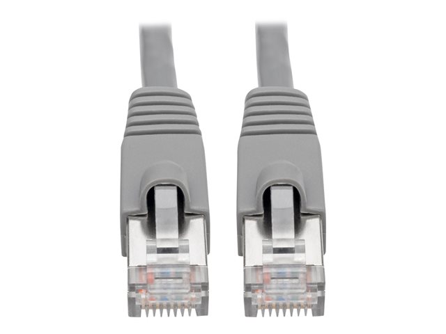 1FT CAT6A 10G STP RJ45 MM POE GREY SNAGLESS MOULDED