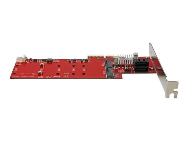 StarTech.com 2x M.2 NGFF SSD RAID Controller Card plus 2x SATA III Ports - PCIe - Two Slot PCI Express M.2 RAID Card plus Two SATA Ports (PEXM2SAT3422) - Storage controller (RAID) - M.2 - M.2 Card / SATA 6Gb/s - RAID RAID 0, 1, 10, JBOD - PCIe 2.0 x2 - fo