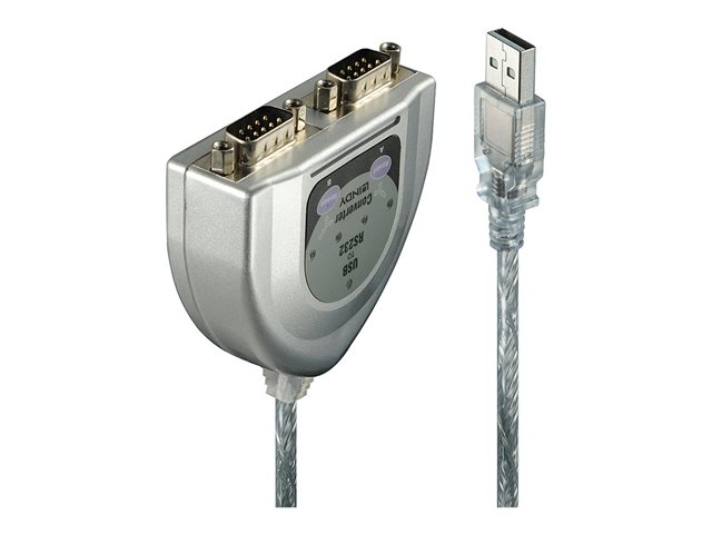 USB TO RS232 CONVERTER 2PORT USB A MALE TO 2X9 WAY D MALE