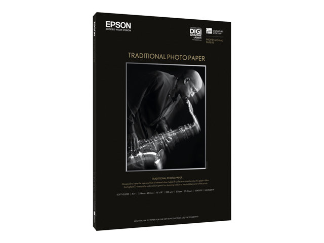 Epson Media, Media, Sheet paper, Traditional Photo Paper, Graphic Arts - Photographic Paper, A3+, 330 g/m2, 25 Sheets