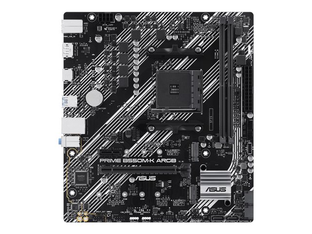 ASUS PRIME B550M-K ARGB - Motherboard - micro ATX - Socket AM4 - AMD B550 Chipset - USB 3.2 Gen 1 - Gigabit LAN - onboard graphics (CPU required) - HD Audio (8-channel)