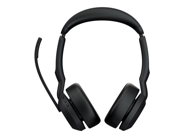 Jabra Evolve2 55 MS Stereo - Headset - on-ear - Bluetooth - wireless - active noise cancelling - USB-C - black - Zoom Certified, Cisco Webex Certified, Alcatel-Lucent Certified, Avaya Certified, Unify Certified, MFi Certified, Google Meet Certified, Amazo