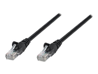 Intellinet Network Patch Cable, Cat5e, 1.5m, Black, CCA, U/UTP, PVC, RJ45, Gold Plated Contacts, Snagless, Booted, Lifetime Warranty, Polybag - patch cable - 1.5 m - black