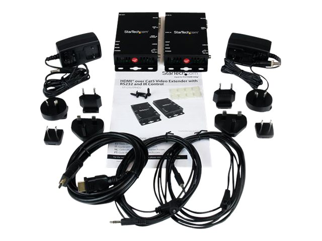 StarTech.com 330 ft. (100 m) HDMI Over CAT5e / CAT6 HDbaseT Extender - UHD 4K - IR Extension - RS232 Extension - Power Over Ethernet (ST121UTPHD2) - video/infrared/serial extender - 10Mb LAN, HDMI