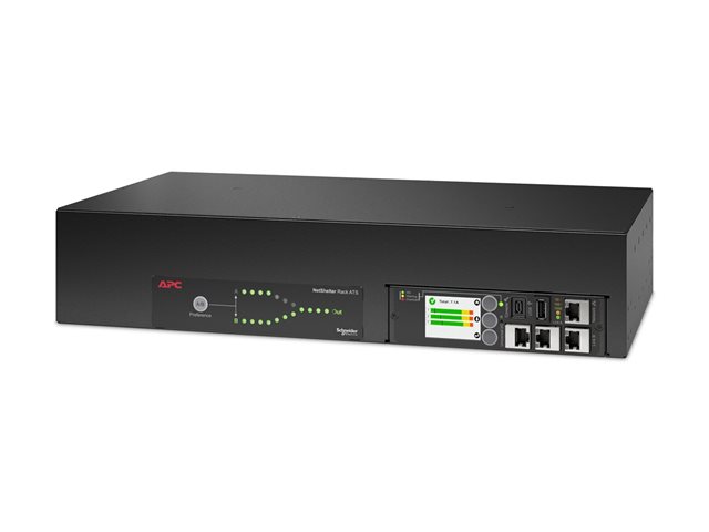 APC NetShelter - Automatic transfer switch (rack-mountable) - AC 120 V - 2880 VA - 1-phase - USB, Ethernet 10/100/1000 - input: power NEMA L5-30P 24A - output connectors: 16 (NEMA 5-20R 16A) - 2U - 2.43 m cord - black