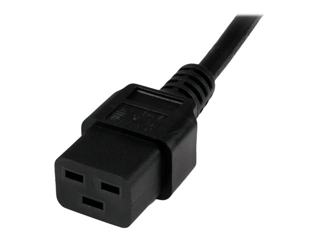 StarTech 2m (6ft) Computer Power Cord, 16AWG, EU Schuko to C19 Power Cord, 16A 250V, Black Replacement AC Cord, TV/Monitor Power Cable, Schuko CEE 7/7 to IEC 60320 C19 Power Cord - PC Power Supply Cable - Power cable - IEC 60320 C19 to power CEE 7/7 (M) -