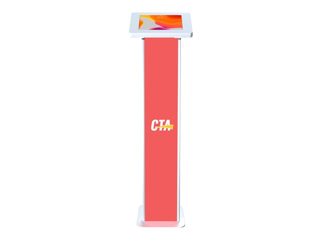 PREMIUM LOCKING FLOOR STAND KIOSK WITH GRAPHIC CARD SLOT WH