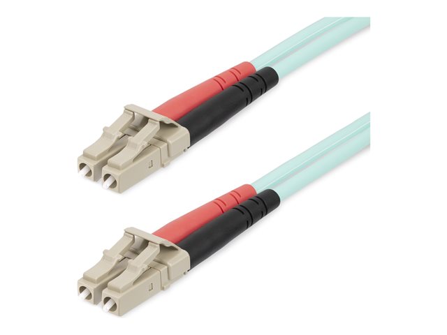 StarTech.com 25m (82ft) LC/UPC to LC/UPC OM4 Multimode Fiber Optic Cable, 50/125µm LOMMF/VCSEL Zipcord Fiber, 100G Networks, Low Insertion Loss, LSZH Fiber Patch Cord - patch cable - 25 m - 25 m - aqua