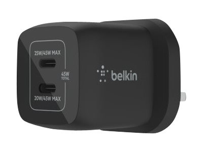 Belkin BoostCharge Pro power adapter - PPS and GaN technology - 24 pin USB-C - 45 Watt
