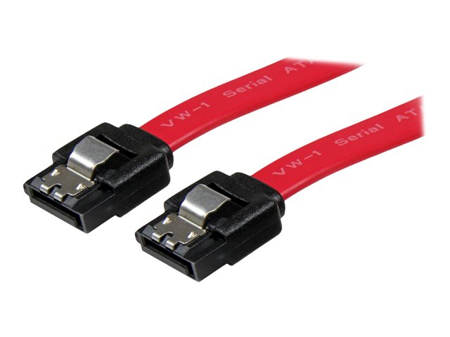 StarTech 12in Latching SATA Cable - SATA cable - Serial ATA 150/300/600 - SATA (R) to SATA (R) - 1 ft - latched - red - LSATA12 - SATA cable - Serial ATA 150/300/600 - SATA (R) to SATA (R) - 30 cm - latched - red - for P/N: 10P6G-PCIE-SATA-CARD, 2P6G-PCIE