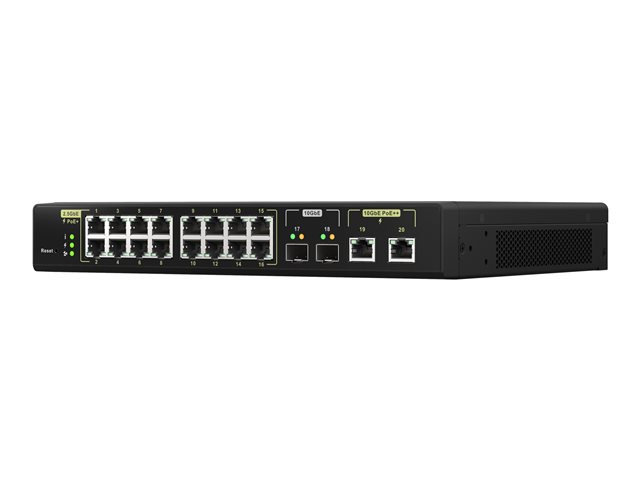 QNAP QSW-M2116P-2T2S - Switch - Managed - 16 x 100/1000/2.5G (PoE+) + 2 x 10 Gigabit SFP+ + 2 x 100/1000/2.5/5/10G (PoE++) - desktop, rack-mountable - PoE++ (280 W)