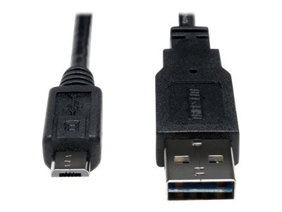 Eaton Tripp Lite Series Universal Reversible USB 2.0 Cable, 28/24AWG (Reversible A to 5Pin Micro B M/M), 1 ft. (0.31 m) - USB cable - Micro-USB Type B to USB - 30 cm
