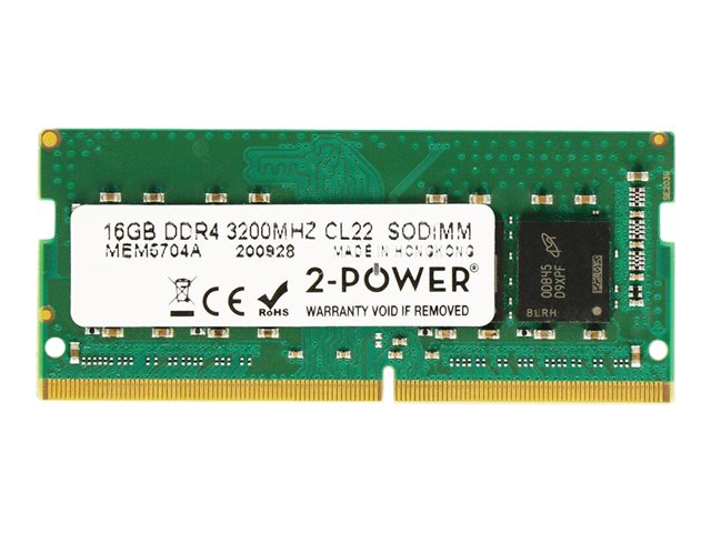 2-Power - DDR4 - module - 16 GB - SO-DIMM 260-pin - 3200 MHz / PC4-25600 - unbuffered