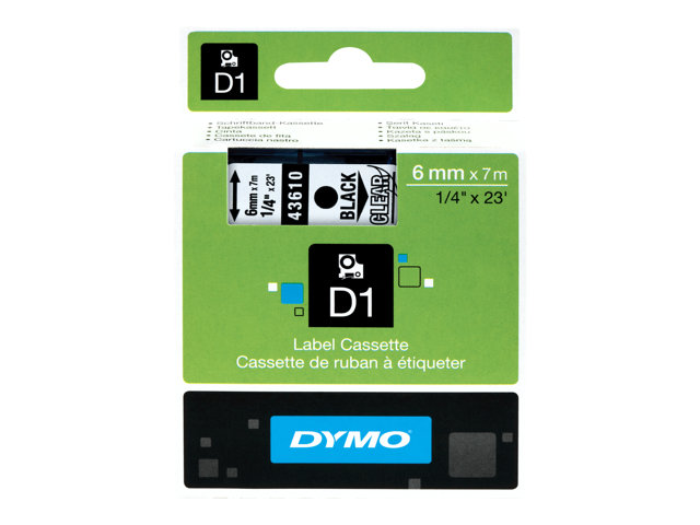 DYMO D1 - tape - glossy - 1 cassette(s) - Roll (0.6cm x 7m)