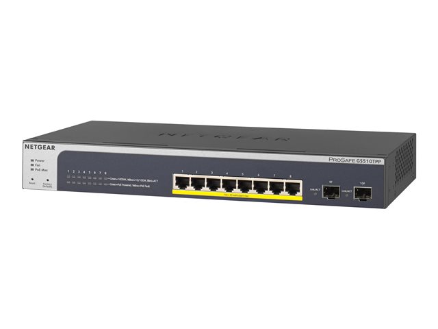 NETGEAR Smart GS510TPP - switch - 8 ports - smart - rack-mountable
