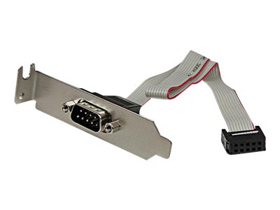 StarTech.com 9 Pin Serial Male to 10 Pin Motherboard Header LP Slot Plate - Serial panel - DB-9 (M) to 10 pin IDC (F) - 9.1 in - gray - PLATE9MLP - serial panel - DB-9 to 10 PIN IDC - 23 cm