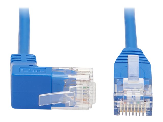 Tripp Lite Up-Angle Cat6 Gigabit Molded Slim UTP Ethernet Cable (RJ45 Right-Angle Up M to RJ45 M), Blue, 3 ft. - patch cable - 91.4 cm - blue