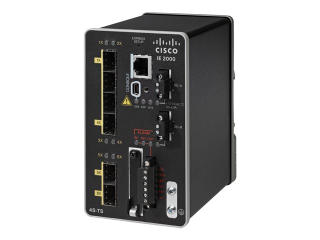 Cisco Industrial Ethernet 2000 Series - Switch - Managed - 4 x SFP + 2 x Gigabit SFP - DIN rail mountable