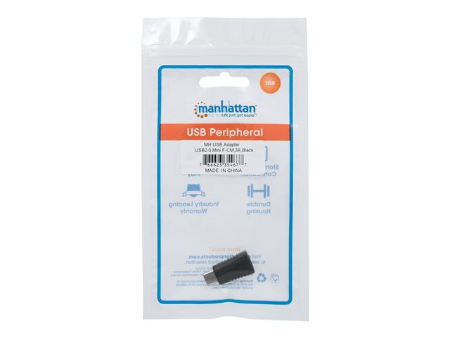 USB-C TO MINI-B ADAPTER- MALE/FEMALE 5GBPS (USB 3.0) BLA