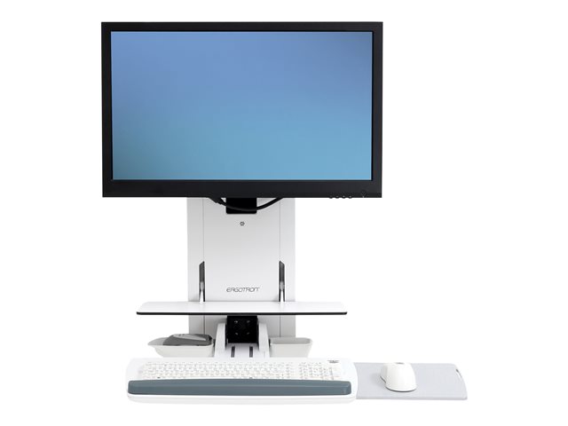 Ergotron StyleView Sit-Stand Vertical Lift, Patient Room - Wall mount for LCD display / keyboard / mouse / bar code scanner - white - screen size: 24"