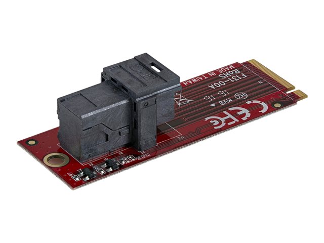 Startech U.2 to M.2 Adapter - for 1 x U.2 PCIe NVMe SSD - M.2 PCIe x4 Host Interface - U.2 SSD - M.2 PCIe Adapter - U.2 Drive (M2E4SFF8643) - Interface adapter - 2.5" - SAS - M.2 Card - red