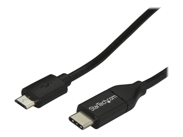 StarTech USB C to Micro USB Cable 2m 6ft - USB-C to Micro USB Charge Cable - USB 2.0 Type C to Micro B - Thunderbolt 3 Compatible (USB2CUB2M) - USB cable - USB-C (M) to Micro-USB Type B (M) - USB 2.0 - 2 m - black