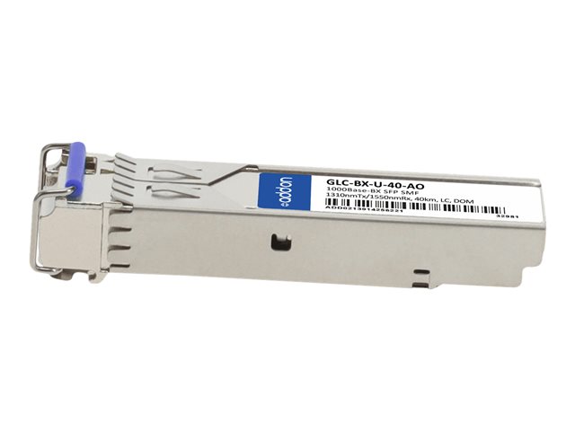 AddOn Cisco GLC-BX-U-40 Compatible SFP Transceiver - SFP (mini-GBIC) transceiver module - GigE - 1000Base-BiDi - LC single-mode - up to 40 km - 1270-1350 (TX) / 1500-1580 (RX) nm
