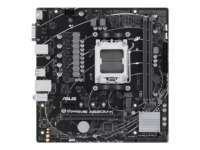 ASUS PRIME A620M-K - Motherboard - micro ATX - Socket AM5 - AMD A620 Chipset - USB 3.2 Gen 1 - Gigabit LAN - onboard graphics (CPU required) - HD Audio (8-channel)