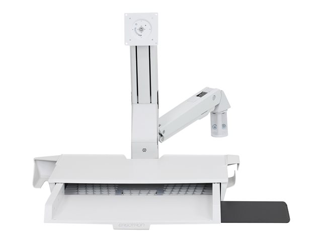Ergotron StyleView Sit-Stand Combo Arm with Worksurface - Wall mount for LCD display / keyboard / mouse / CPU - aluminium, high-grade plastic - white - screen size: up to 24"