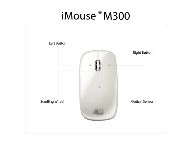 Adesso iMouse M300 - mouse - Bluetooth - glossy white