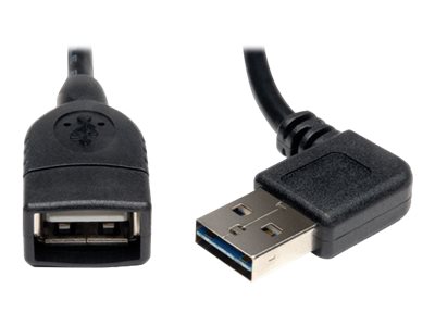 Eaton Tripp Lite Series Universal Reversible USB 2.0 Extension Cable (Reversible Right/Left-Angle A to A M/F), 18-in. (45.72 cm) - USB extension cable - USB to USB - 46 cm