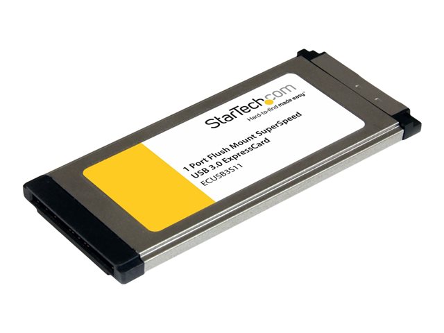 StarTech.com 1 Port Flush Mount ExpressCard SuperSpeed USB 3.0 Card Adapter with UASP Support - ExpressCard USB 3.0 Adapter (ECUSB3S11) - USB adapter - ExpressCard - USB 3.0