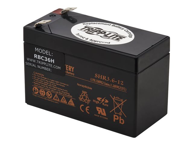 Tripp Lite UPS Replacement Battery Cartridge for Select Tripp Lite AVR550U/AVRX550U UPS Systems, 12V - UPS battery - 3.6 Ah
