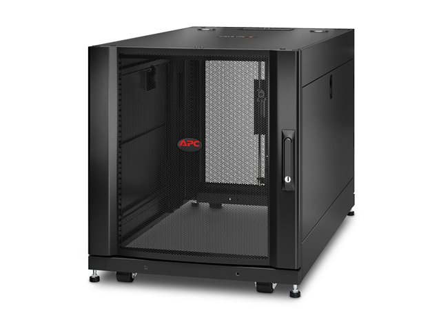APC NetShelter SX - Rack cabinet - black - 12U - 19" - TAA Compliant - for P/N: SMTL1500RM3UC, SMTL1500RMI3UC, SRT2200RMXLAUS, SRTL3KRM1UC, SRTL3KRM1UNC