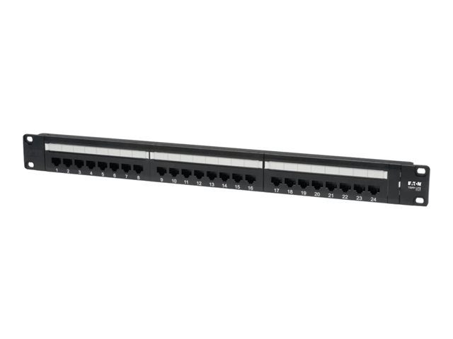 Eaton Tripp Lite Series 24-Port Cat6 Cat5 Patch Panel Rackmount 110 Punch Down RJ45 Ethernet 1URM - patch panel - 1U - 19"