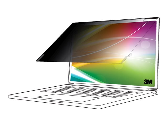 3M Bright Screen Privacy Filter - Notebook privacy filter - removable - flip - 13.6" - black