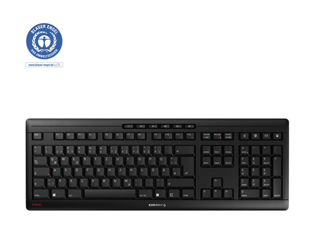CHERRYSTREAMBLACK KEYBOARDWIRELESS USB GERMAN