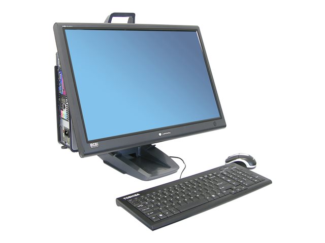 Ergotron Neo-Flex All-In-One SC Lift Stand, Secure Clamp - Stand for LCD display / CPU - black - screen size: up to 24"