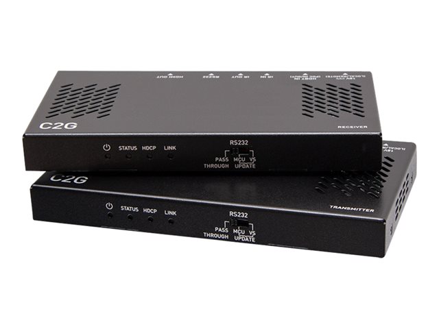 C2G HDMI HDBaseT + RS232 and IR over Cat Extender Box Transmitter to Box Receiver (18Gbps) - 4K 60Hz - video/audio/serial extender - HDMI, HDBaseT