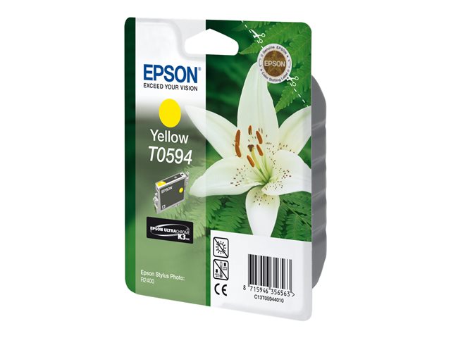 Epson Ink Cartridges, Ultrachrome K3, T0594, Lily, Singlepack, 1 x 13.0 ml Yellow