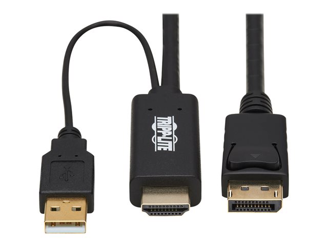 Tripp Lite HDMI to DisplayPort Active Adapter Cable (M/M) - 4K, USB Power, Black, 1 m (3.3 ft.) - video / audio cable - DisplayPort / HDMI - 1 m