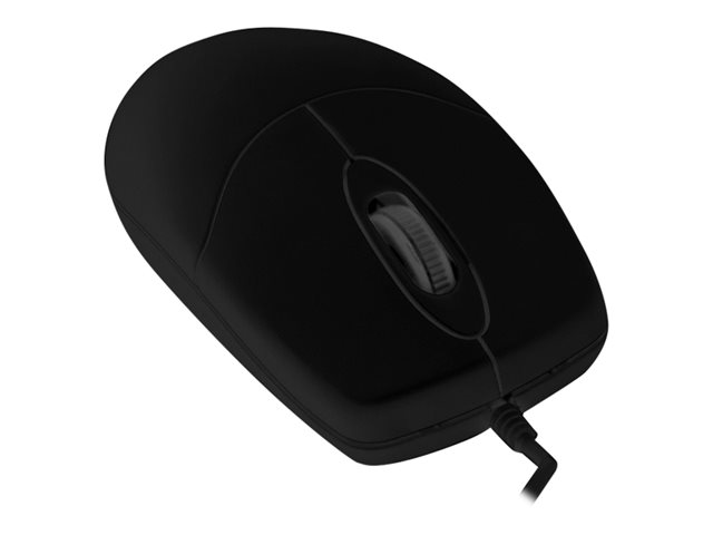 Active Key AK-PMJ1 Series CleanMouse - Mouse - ergonomic - right and left-handed - optical - 2 buttons - wired - USB - black
