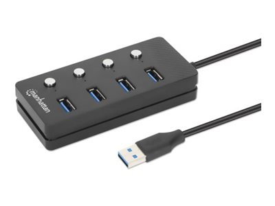 USB-C DOCK/HUB 4-PORT ON/OFF 4X USB-A USB 3.0 BUS OR AC POWE