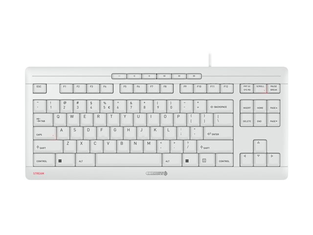 CHERRY STREAM KEYBOARD TKL - Keyboard - USB - US with Euro symbol - key switch: CHERRY SX - pale grey